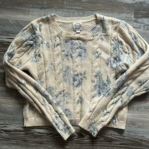 Blue Rain floral sweater
